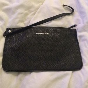 Michael Kors black leather pouchette